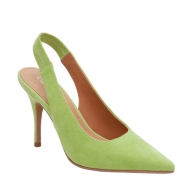 Lisa Vicky Piper Pointed Toe Slingback Pump Lime Green - Picture 1 of 5